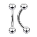 14G Titanium Internally Threaded Curved Rook Daith Eyebrow Ring Body Jewelry Children's Geometric WOMEN'S Trendy Unisex MEN'S